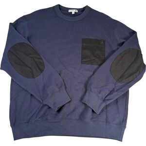 JW Anderson UNIQLO Navy Blue Crewneck Sweatshirt Patch Pocket Elbow‎ Patches M